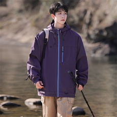 新款现货户外夹克男连帽防水冲锋衣外套DSA157B-J2512-特P80，男装夹克，电商A157B