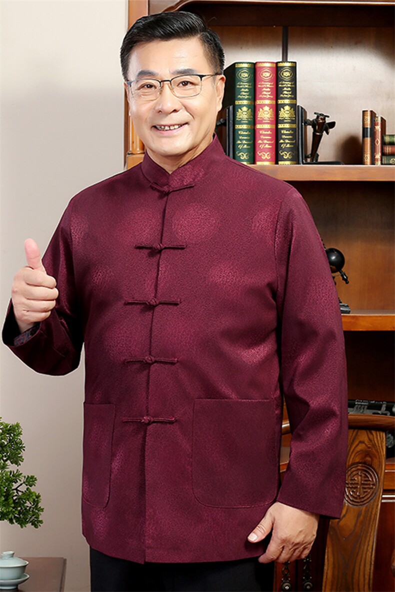 汉服老年人唐装爸爸秋冬爷爷外套夹克2024风男装YDC6001-P100,男装夹克,星座1105-3