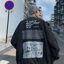 春秋华夫格棒球服外套男bf宽松炸街上衣高街休闲夹克W5261-P53，男装夹克，星座512-2