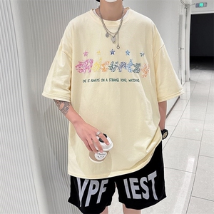 CC341-P43立体发泡印花工艺纯棉短袖情侣T恤控66图片