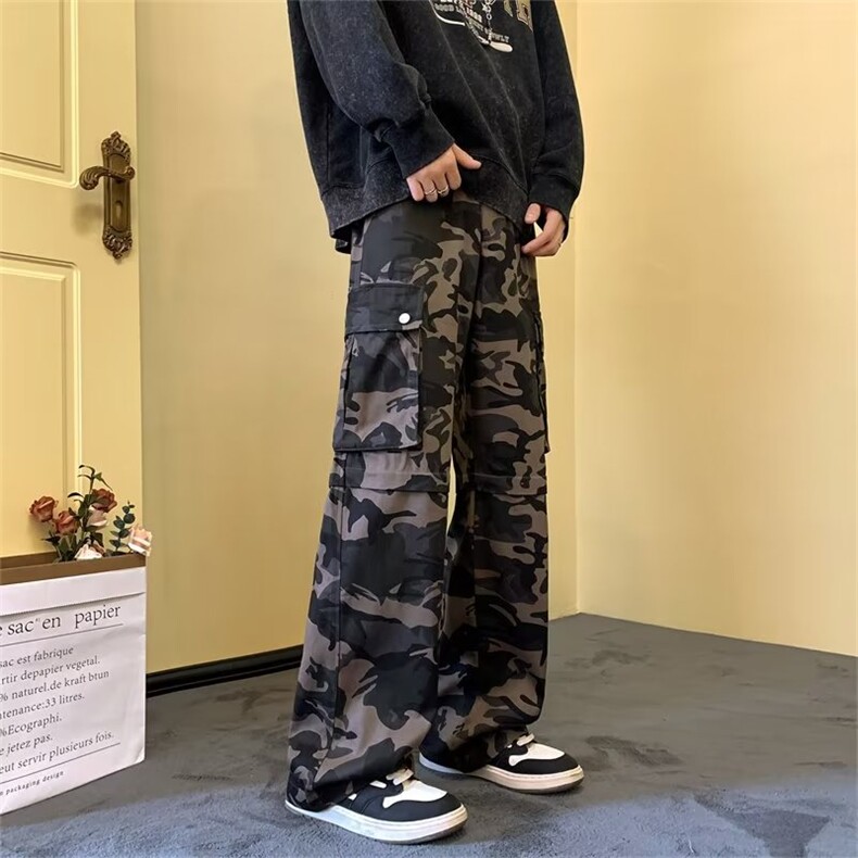 新款男士迷彩工装裤户外运动全棉多袋休闲裤B7101P46,男装休闲裤,星座1116-2