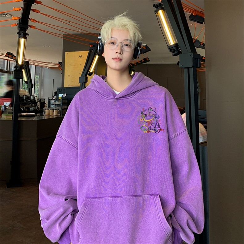 美式潮牌重磅水洗做旧连帽卫衣力推大码男XZ517A-2-Y7741-P68,男装卫衣,星座517A-2