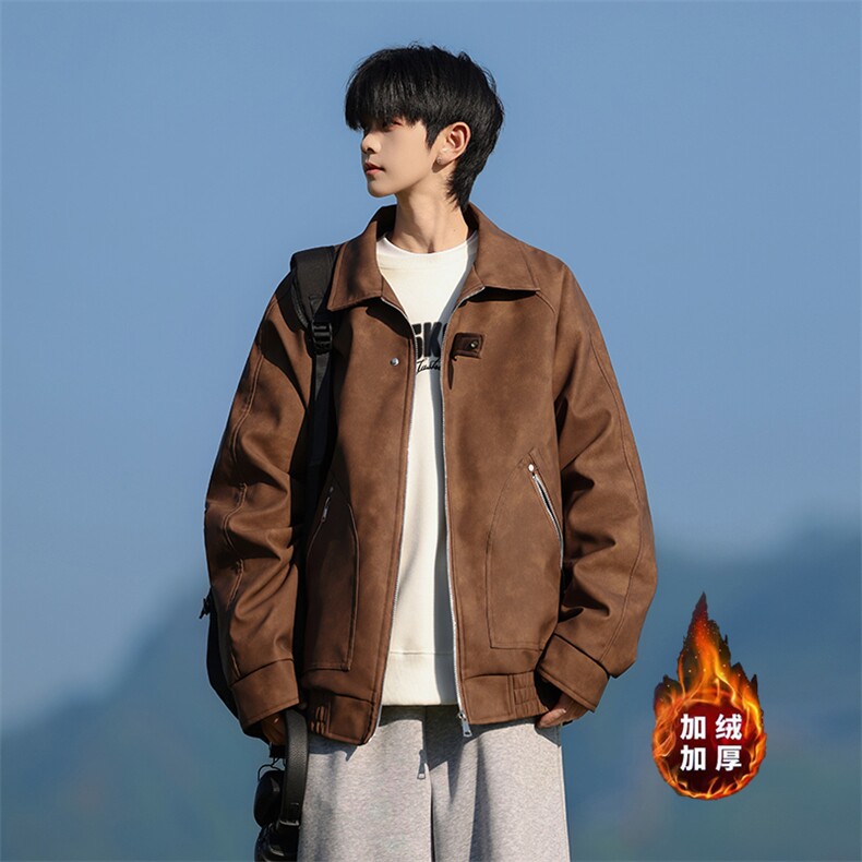 M8606-P90L-8XL冬季大码美式皮棉翻领衣夹克外套,男装夹克,星座109