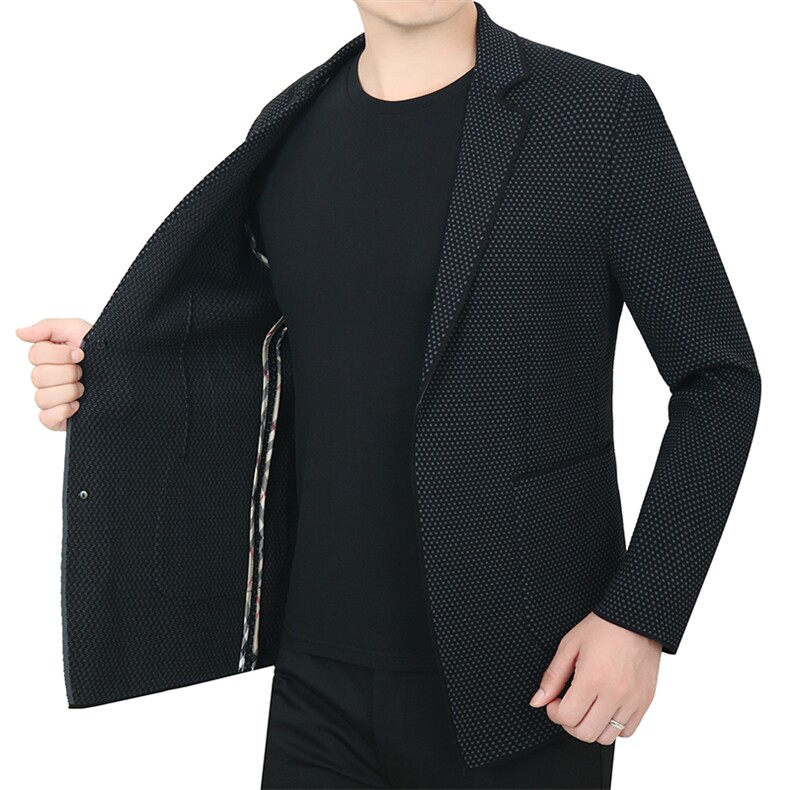 西服潮流中年男士针织开衫上衣服2023春秋新款时尚休闲夹克男装,男装西服,电商B212（原钱塘6029）