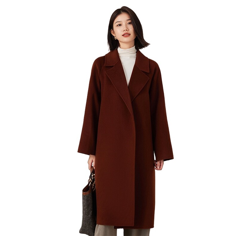 汉服袖大衣2024年秋冬季新款羊毛双面呢大衣,女装双面呢大衣,织美生