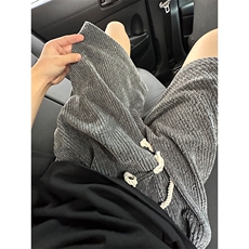 小香风针织运动短裤男夏季潮牌斑马纹薄款五分裤美式宽松直筒中裤，男装休闲裤，电商A086-1