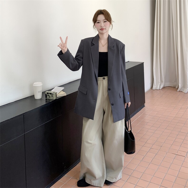 210-3283-P145-k208韩版灰色休闲西装2025年秋季，女装西装，浙宝210（原浙宝191）