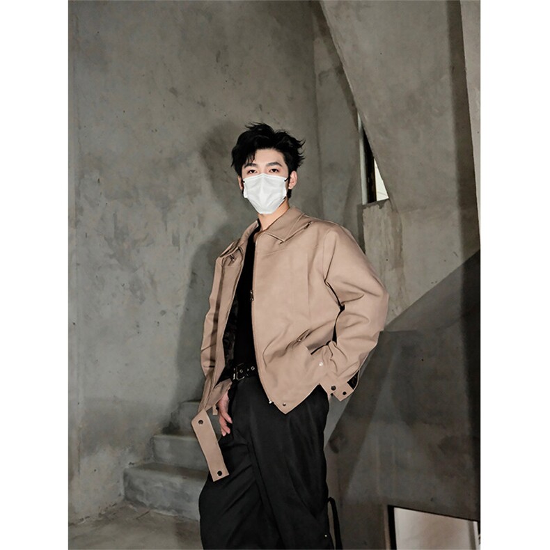 废土机车风双拉链皮衣加棉加厚高品质外套常规P128加棉P148，男装皮衣，电商B319