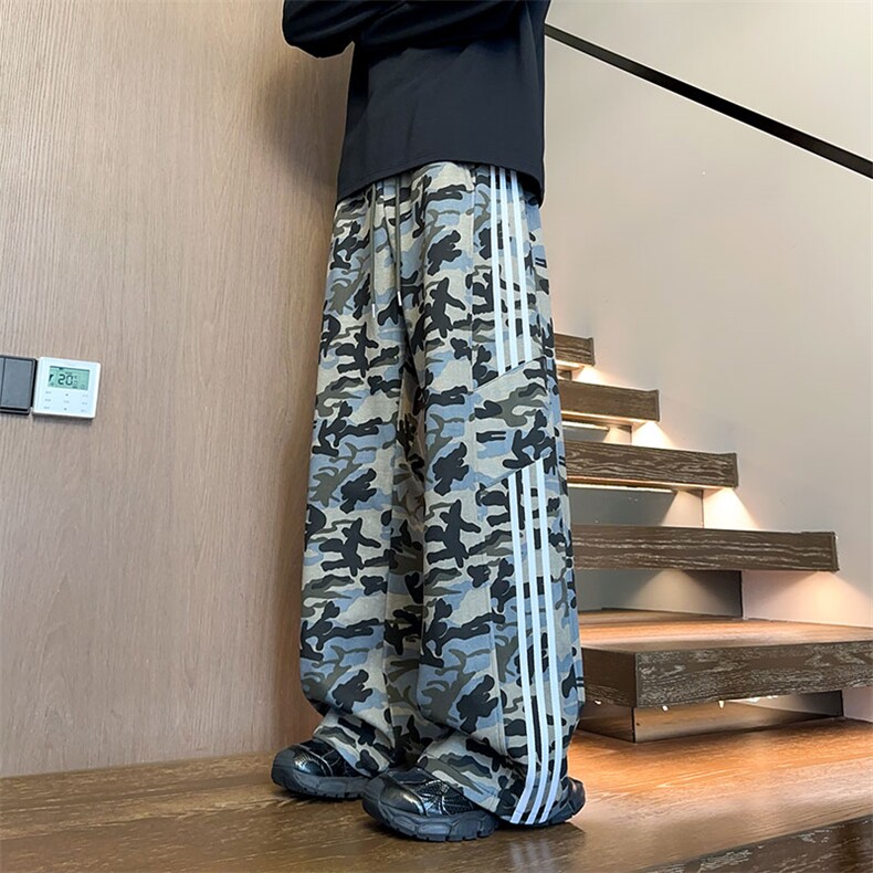 秋季新款迷彩休闲裤男女宽松休闲百搭高级感长裤K8686-特价45,男装休闲裤,电商A007