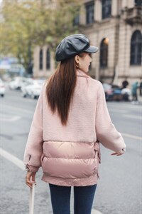 冬款皮毛一体拼羽绒图片