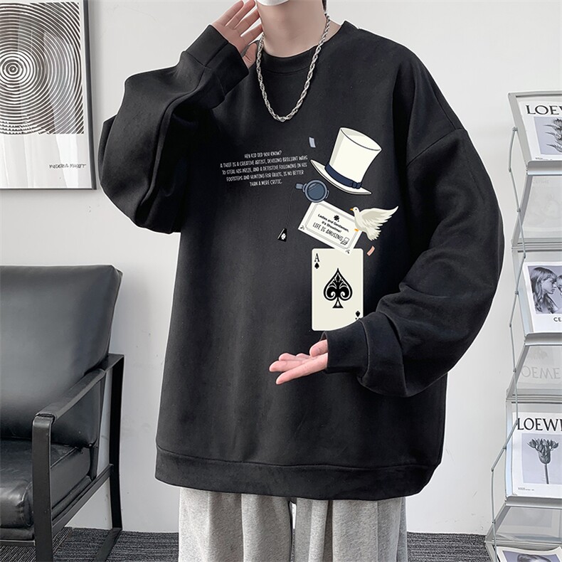 麂皮绒卫衣男大码重磅长袖t恤男JW81373-P35,男装卫衣,电商A040
