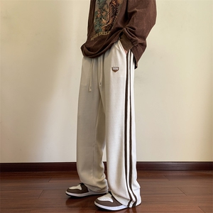 重磅 欧绵绒直筒休闲裤子男宽松拖地裤A334-K21薄款P45 加绒款P55图片