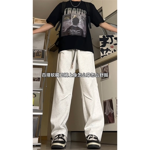 得物品质 可二开~改版直筒针织运动卫裤 K833特P45 控68图片