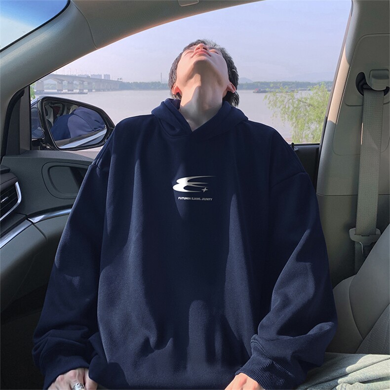 抖音得物供货可提供视频秋冬重磅美式宽松连帽卫衣WKD05,男装卫衣,电商A486