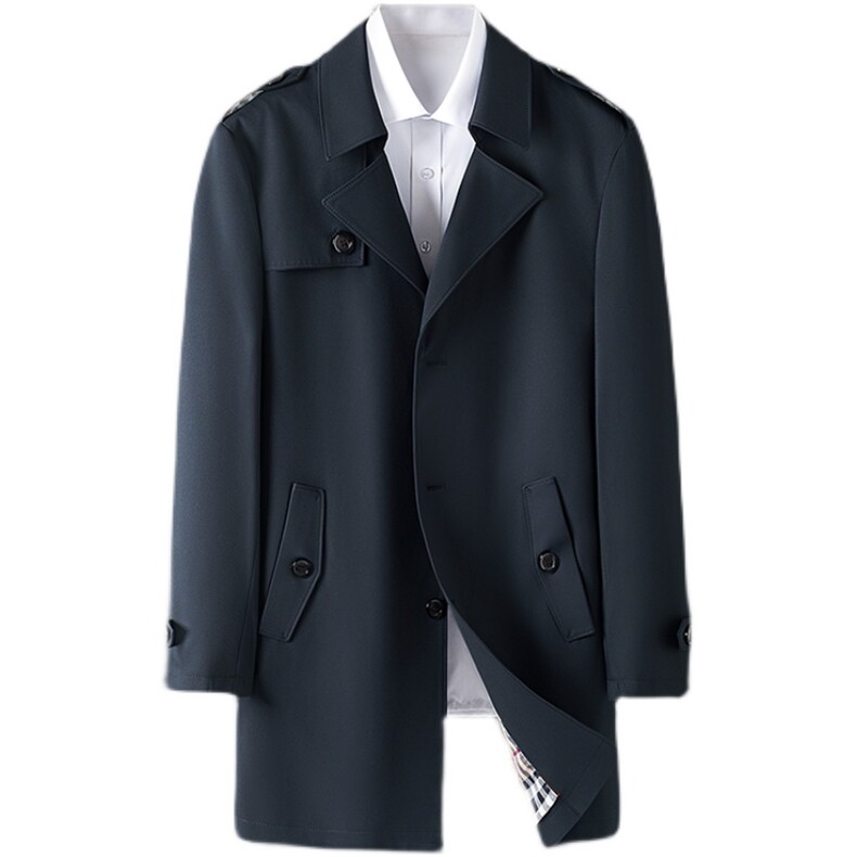 XL-KF2128男士2023年秋新款长袖外套休闲翻领青年中长款风衣P168，男装风衣，电商B360