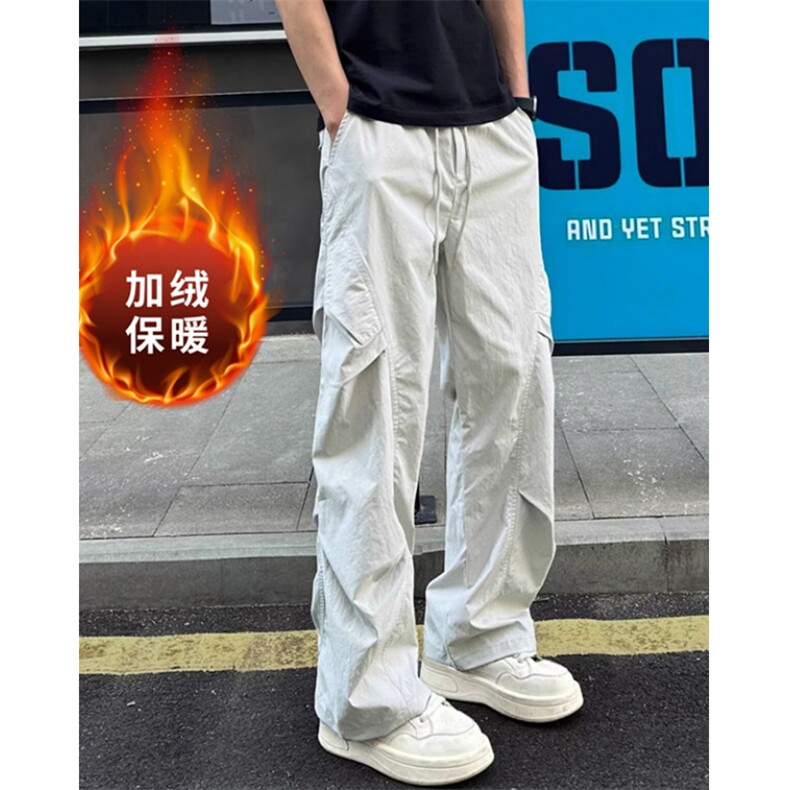褶皱感潮流直筒休闲裤男女秋冬宽松户外工装速干长裤KZ107,男装工装外套,星座1116A（原606A-3）