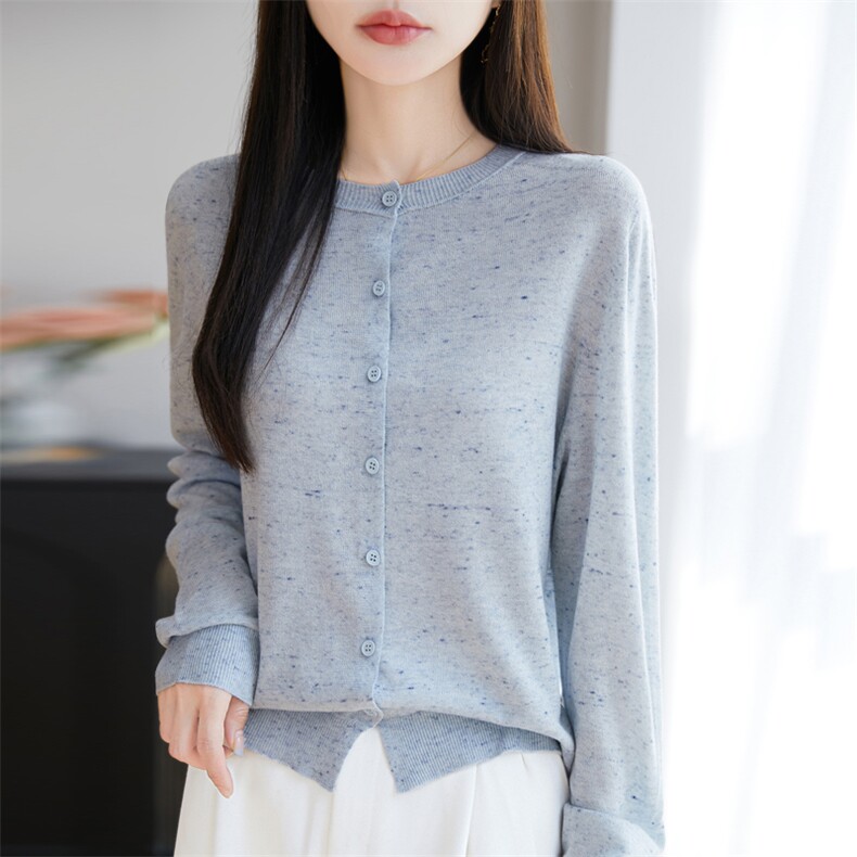 一线成衣无缝夏季薄款圆领短袖针织开衫防晒衣女宽松显瘦短外搭潮,针织衫/毛衣,东远绒业