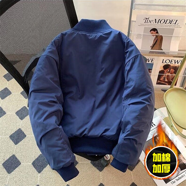 现货冬季美拉德立领飞行夹克廓形高街棒球服加棉加厚棉衣外套,男装夹克,电商A486-1