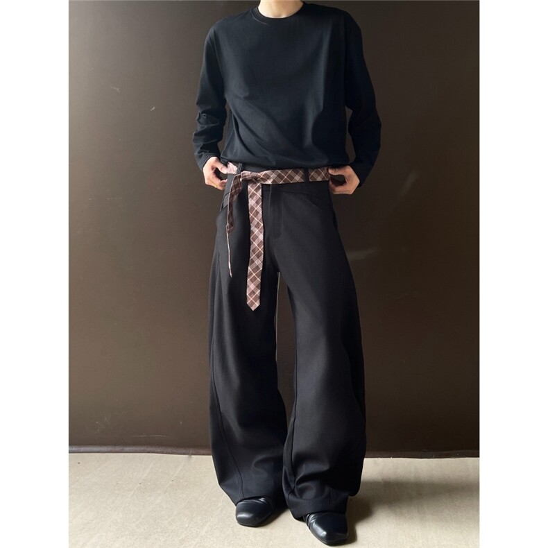 B3061#S-2XL(原版280g大斜纹复合配腰带高质量弯刀西裤)P43,男装西裤,星座506A