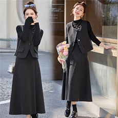 2026春装新款简约时尚休闲修身三件套,女装套装/套裙,罗腾, 2026春装新款简约时尚休闲修身三件套,女装套装/套裙,罗腾,