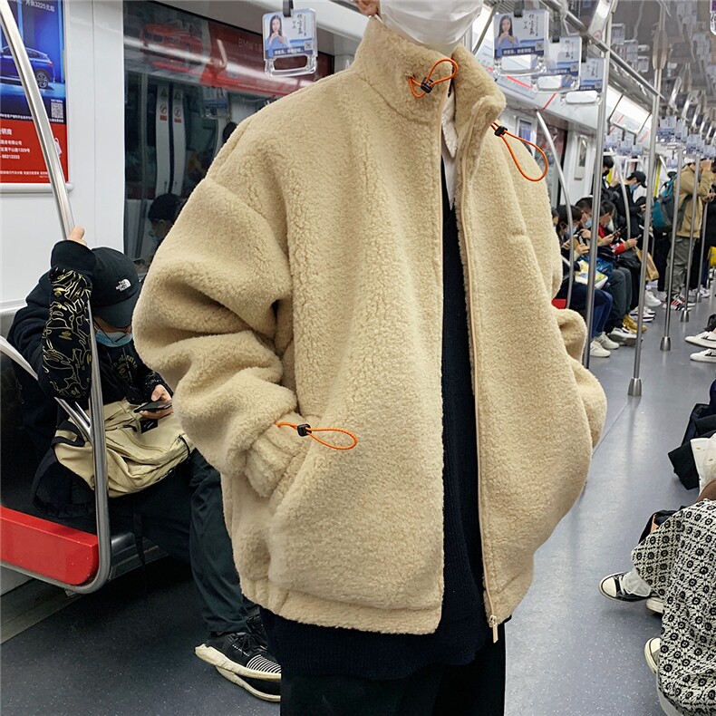 港风外景冬季宽松百搭棉服男羊羔毛情侣棉衣外套男7956P105控149,男装棉衣,星座226-1