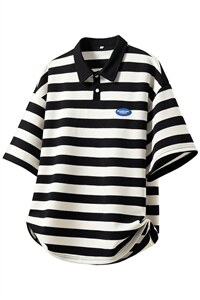 1美式条纹短袖polo衫男大码M-5XL翻领潮流短袖T恤男DP8761P40控59图片