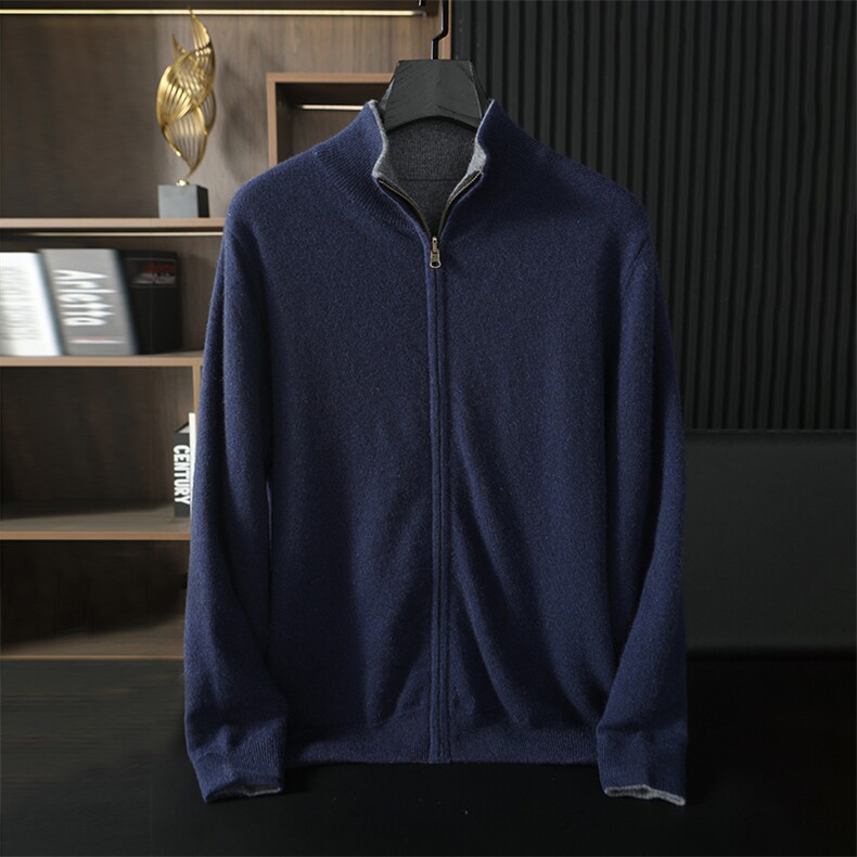 时尚男士双面羊毛开衫多色可选舒适保暖百搭，男装羊绒套衫，台绒羊绒