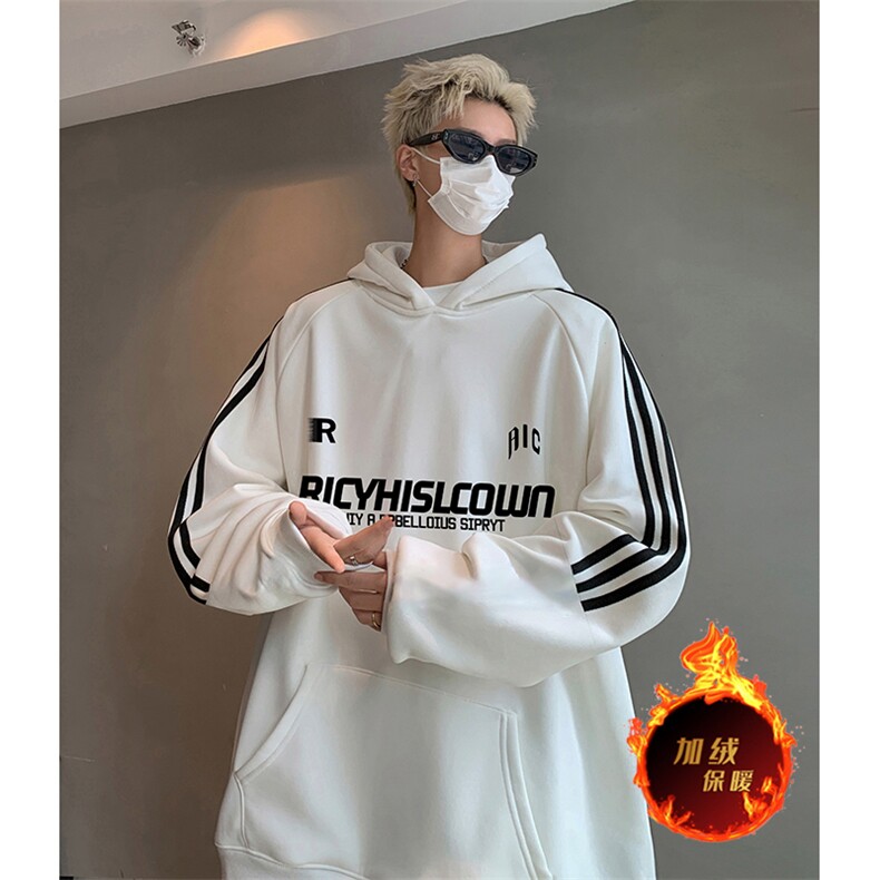 抖音得物供货提供视频秋冬重磅美式宽松织带连帽卫衣0405,男装卫衣,电商A486