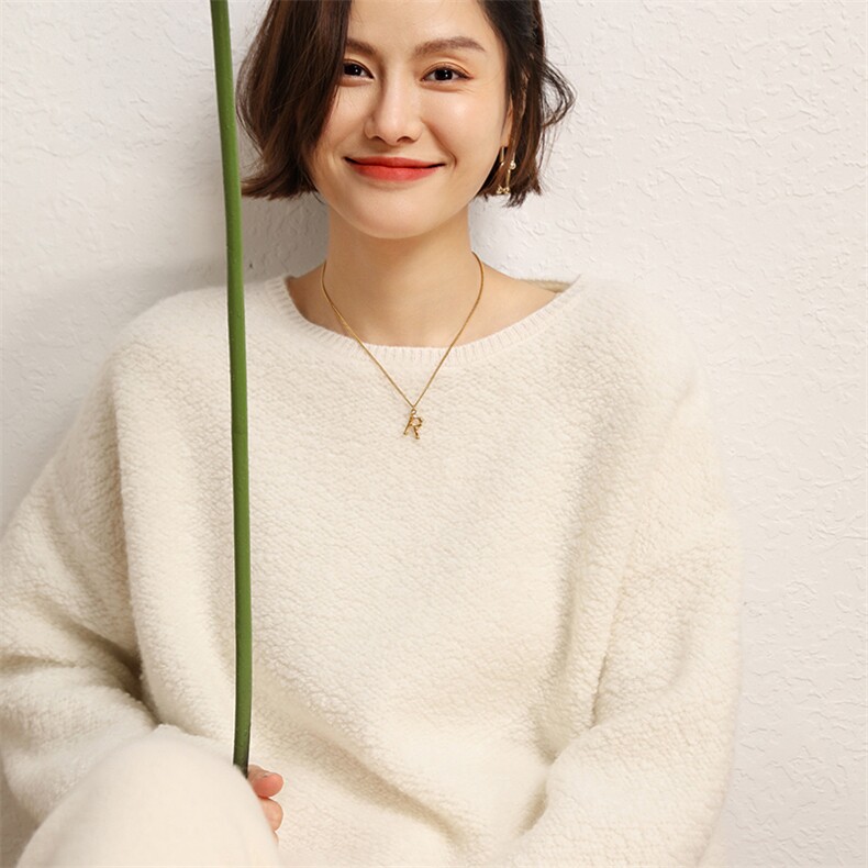 打底衫女秋冬内搭圆领套头保暖长袖羊绒针织毛衣,女装羊绒衫,五色羊羊绒