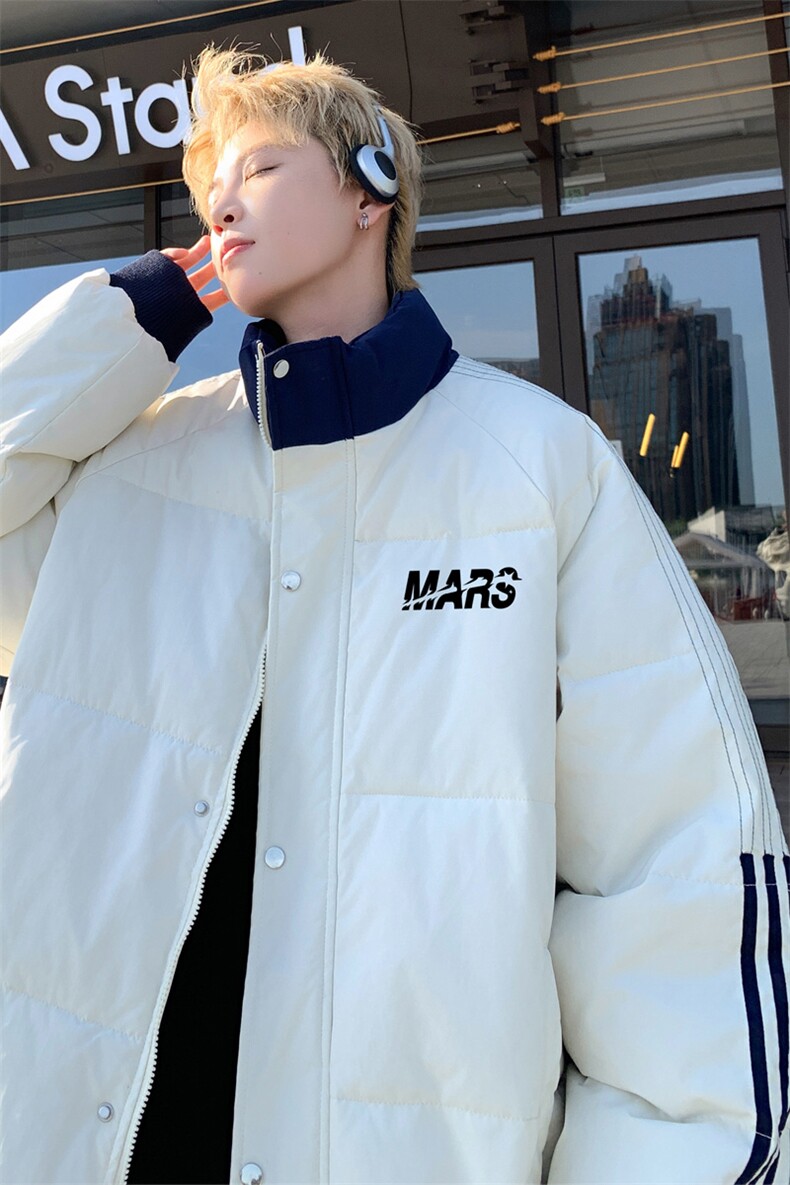 ！2025冬季新款男士字母印花立领棉衣情侣棉服外套MY209特P80,男装棉衣,电商B220