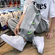 品质高街设计潮牌休闲裤男垂坠感宽松阔腿束脚男裤DK7864-P78，男装休闲裤，星座717