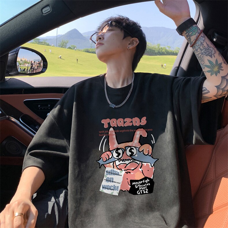 量大优供视频重磅麂皮绒短袖t恤男JT534-特p19,男装T恤,电商B371