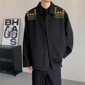 春装高级金色刺绣山本耀司暗黑风夹克外套小众男女无性别JK制服图片