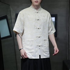 上了就卖！风现货夏季新款宽松大码短袖衬衫A021-CS7098-P70，男装T恤，电商A021
