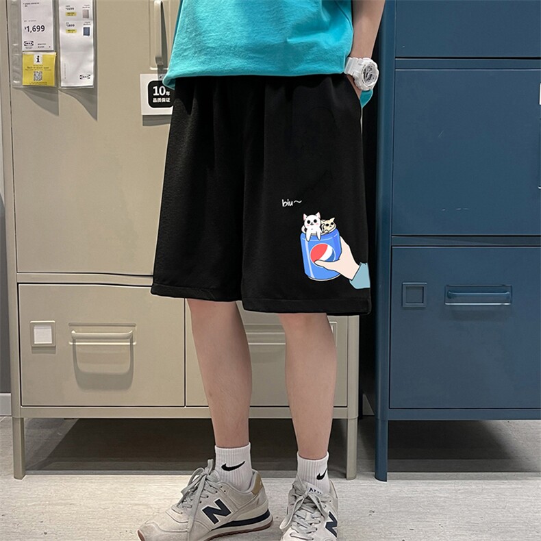 MK37262-P15冰丝短裤男士大码宽松休闲五分裤男运动中裤,男装休闲裤,电商A040