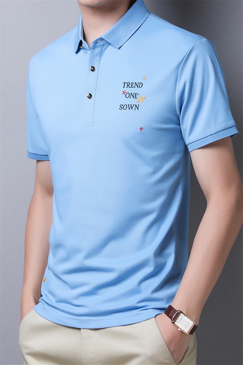 2024新款时尚短袖POLO男中青年半袖上衣夏季透气宽松体恤潮P58,男装Polo衫,钱塘6003A(原)4033A