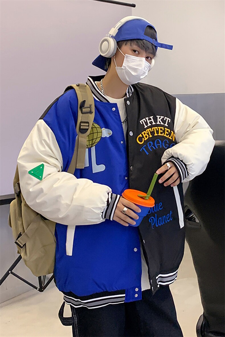 面料升级2022港风棒球服夹克棉衣男棉服女棉袄外套3313-P90控138,男装夹克,星座207