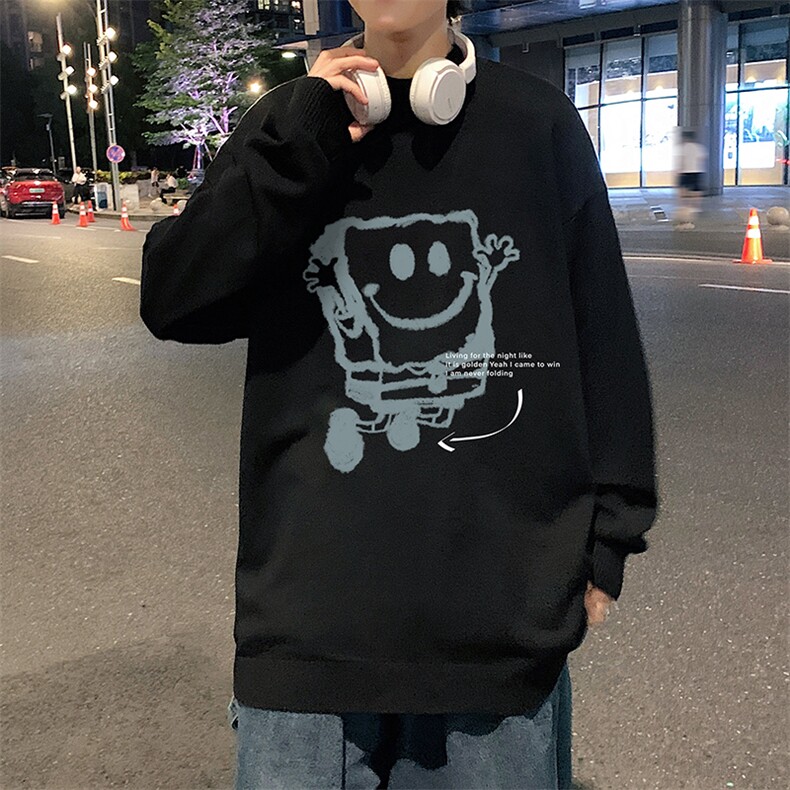 海绵宝宝半高领毛衣男士大码针织衫男毛线衣M18245-P45加绒款-P65,男装针织衫/毛衣,电商A040