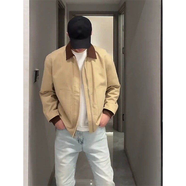 网图现货秋季西博美式翻领夹克巴恩风硬汉工装外套男A381-P75,男装夹克,星座1505