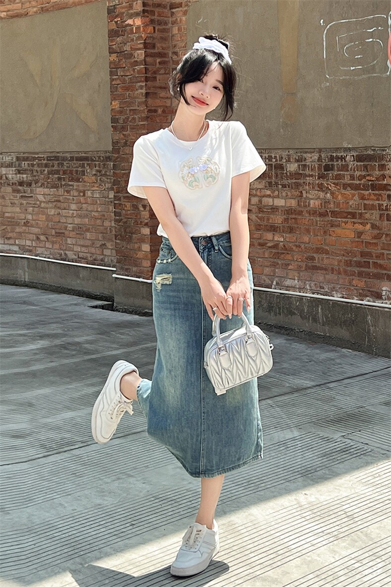 新款牛仔裙套装夏季两件套显瘦时尚潮流女装,女装套装/套裙,凯芙莉服饰