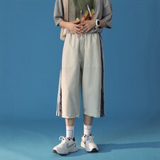 K3038/P30夏款中性风短裤大码排扣开衩七分裤男女7分裤中裤男控48，男装休闲裤，电商A141