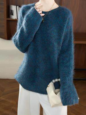 2025年秋季套头时尚百搭通勤简约休闲圆领套衫，女装羊毛衫，盛泰针织