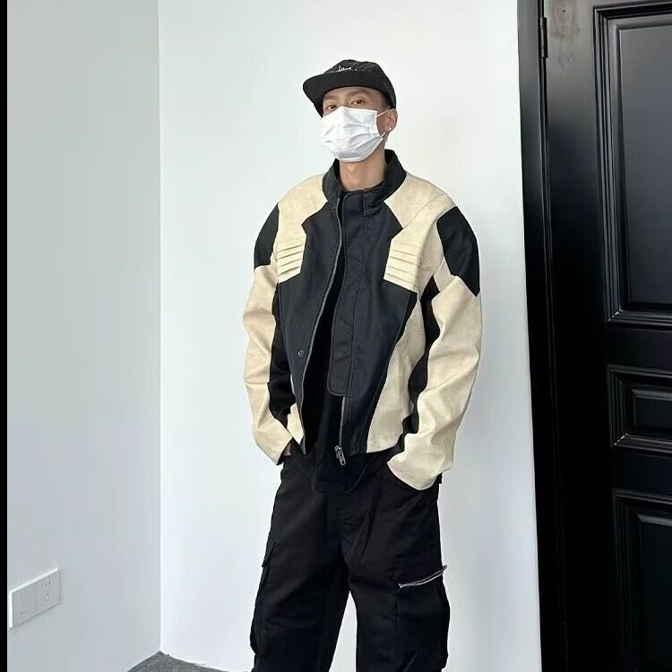 <自家图>长美式复古皮衣外套男士春季高级感痞帅潮牌HT44-P90图片