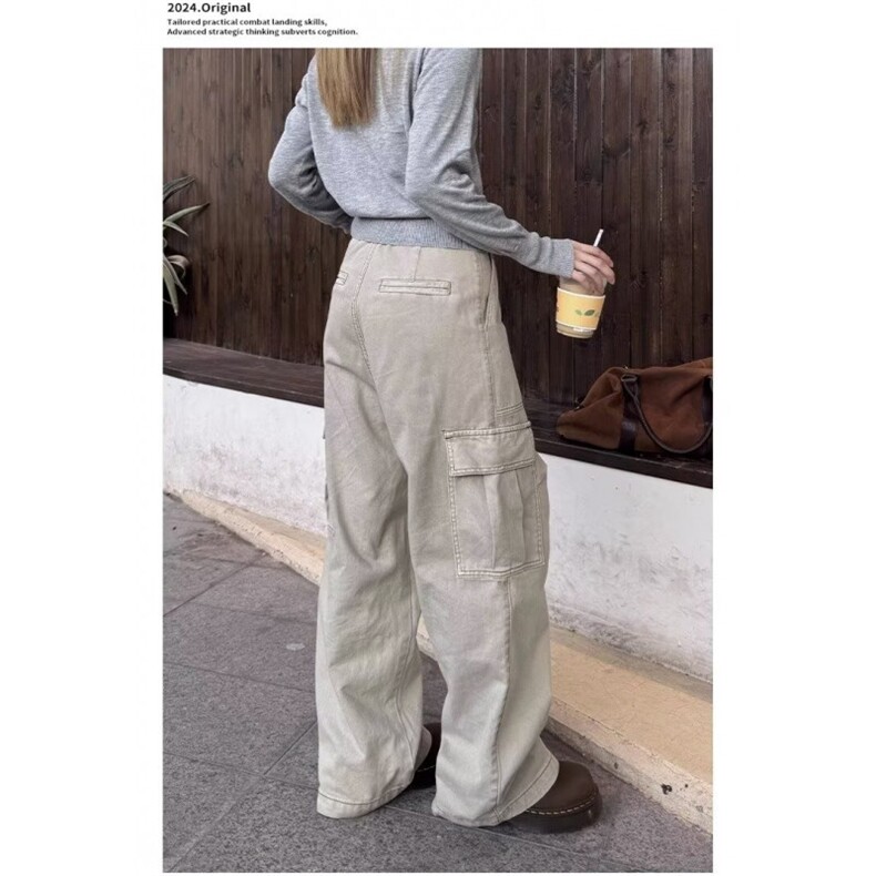 XZ878-美式阔腿长裤宽松工装裤休闲裤多口袋拖地裤-网络图,男装休闲裤,星座1002-2