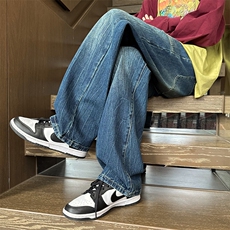 秋季新款闪电纹半松紧腰牛仔裤直筒B342-K9021-特48控78，男装牛仔裤，电商B342
