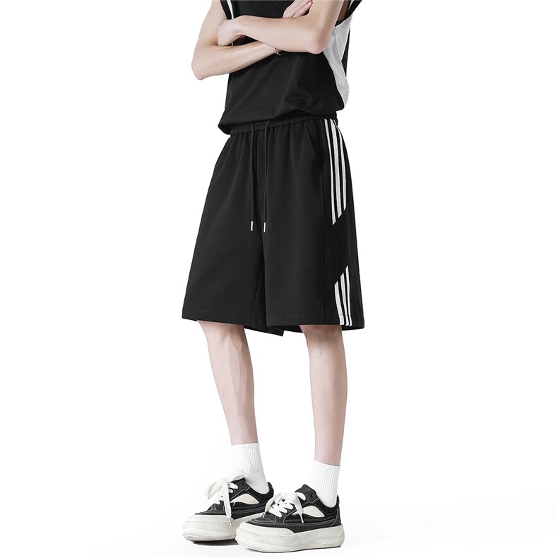 美式无影墙2025夏装三道杆运动裤短裤五分裤卫裤中裤男DK08P35，男装牛仔裤，电商042