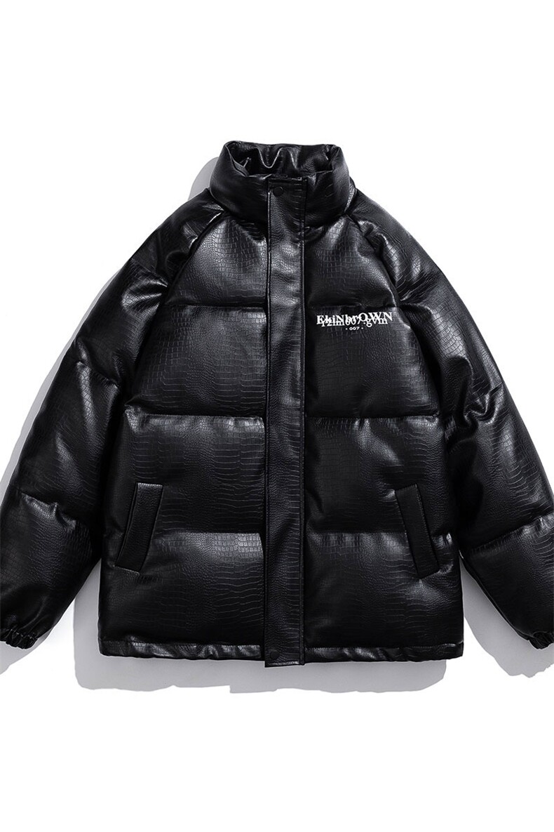 白底鳄鱼纹棉衣男手塞棉夹克PU皮棉服外套男8507P120控158,男装夹克,星座226-1