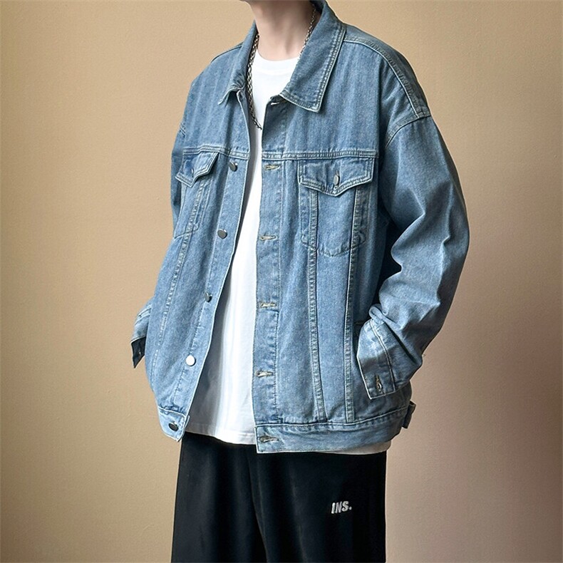 现货牛仔夹克男潮春秋外套宽松休闲潮牌外衣时尚上衣JK003P75,男装夹克,电商A351