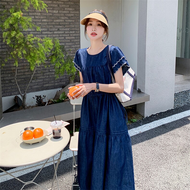夏季新款纯色长款连衣裙B190-82375-P120-K178,女装连衣裙,一九零