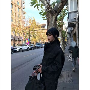 已做货DJK007-特批80自制工装立领原牛牛仔外套图片